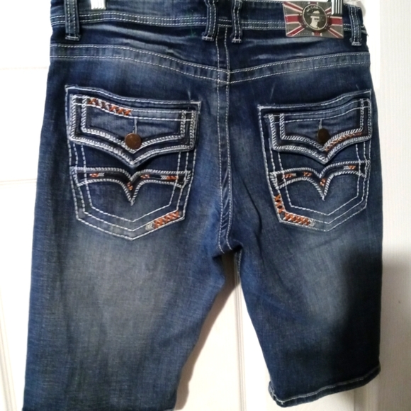 🆕Monarchy mid rise straight flap pocket jeans Shorts.Size W.32",Nice Gift. 🎁 - Picture 1 of 11